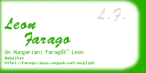 leon farago business card